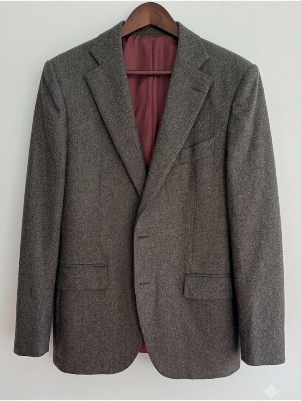 NEW Suitsupply Brown Wool Sport Coat with Burgundy Lining